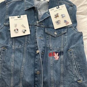 Old Navy Kids Blue Jean Jacket with Embroidered Patch